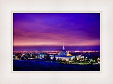 Billings Montana Temple - Purple Twilight - framed giclee canvas