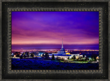 Billings Montana Temple - Purple Twilight - framed giclee canvas