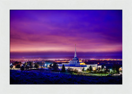 Billings Montana Temple - Purple Twilight - framed giclee canvas