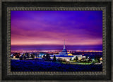 Billings Montana Temple - Purple Twilight - framed giclee canvas