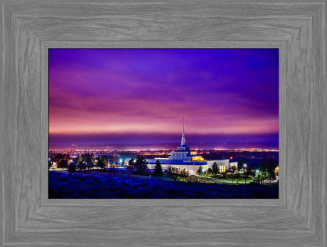 Billings Montana Temple - Purple Twilight - framed giclee canvas