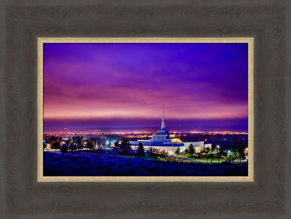 Billings Montana Temple - Purple Twilight - framed giclee canvas