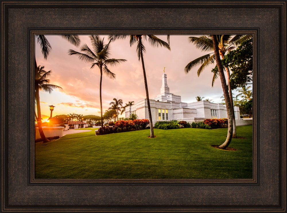 Kona Temple - Orange Sunset by Scott Jarvie | Altus Fine Art