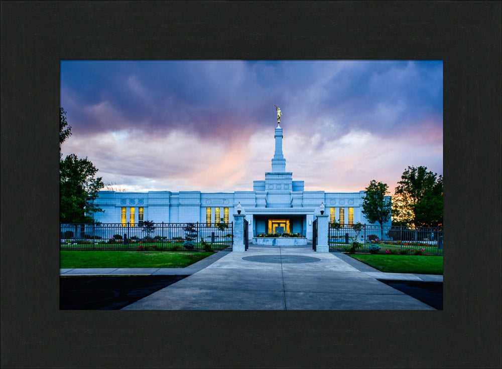 Medford Temple - Sunset - framed giclee canvas