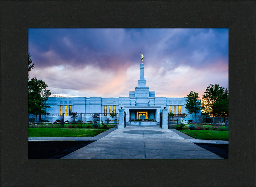 Medford Temple - Sunset - framed giclee canvas