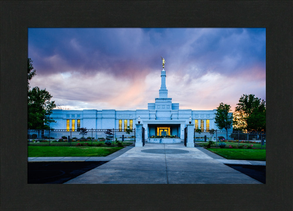 Medford Temple - Sunset - framed giclee canvas