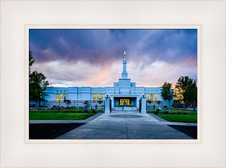 Medford Temple - Sunset - framed giclee canvas