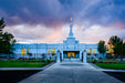 The Medford Oregon Temple at sunset.
