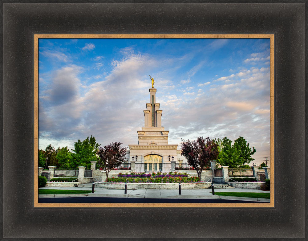 Columbia River Temple - Sunrise from the Front by Scott Jarvie