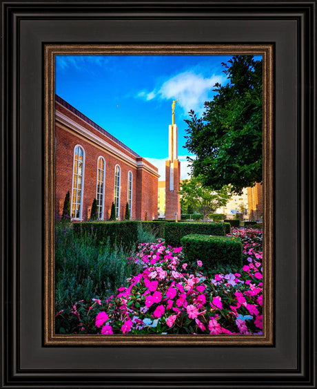 Copenhagen Denmark Temple - Flowers - framed giclee canvas