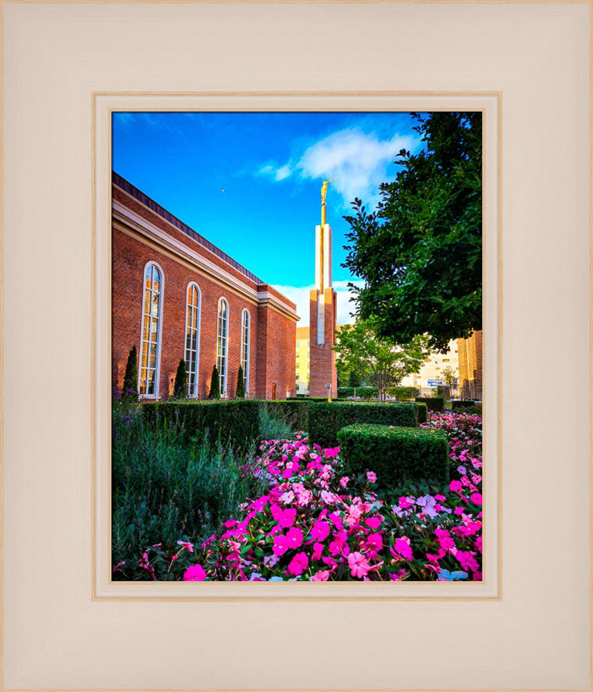 Copenhagen Denmark Temple - Flowers - framed giclee canvas