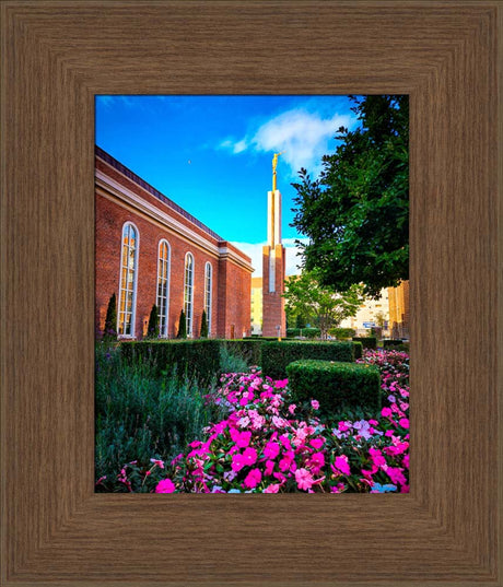 Copenhagen Denmark Temple - Flowers - framed giclee canvas