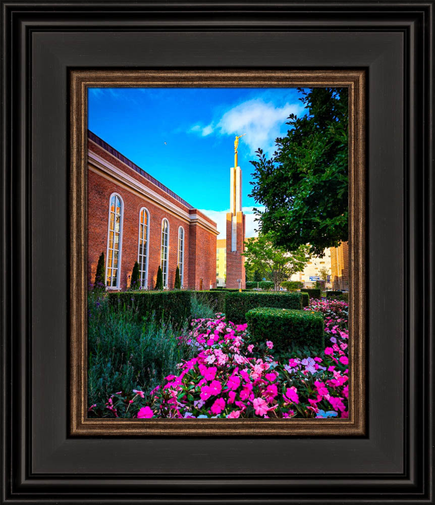 Copenhagen Denmark Temple - Flowers - framed giclee canvas