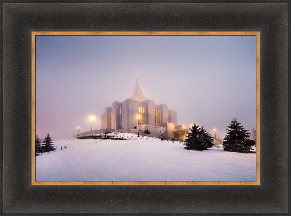 Calgary Temple - Morning Fog by Scott Jarvie