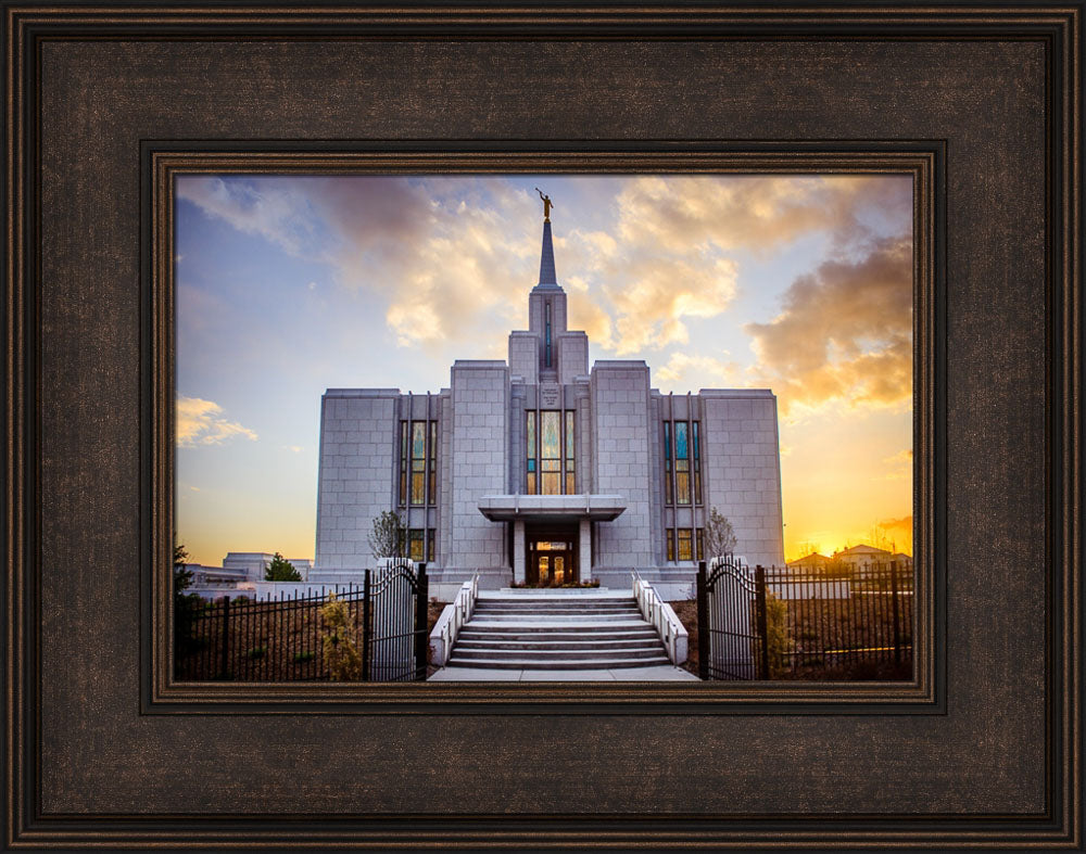 Calgary Temple - Gold Sunbursts by Scott Jarvie | Altus Fine Art