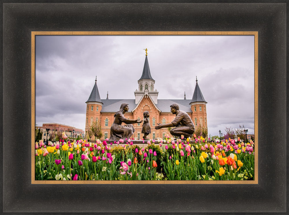 Provo City Center Temple - Springtime Family by Scott Jarvie