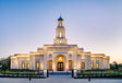 The Bentonville Arkansas Temple in the evening.
