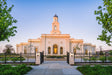 The Bentonville Arkansas Temple from the front with a path.