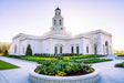 The Bentonville Arkansas Temple with flowers.