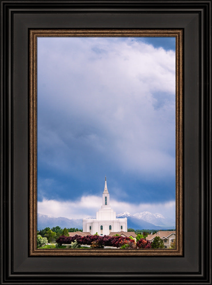 Orem Temple - Windows of Heaven - framed giclee canvas