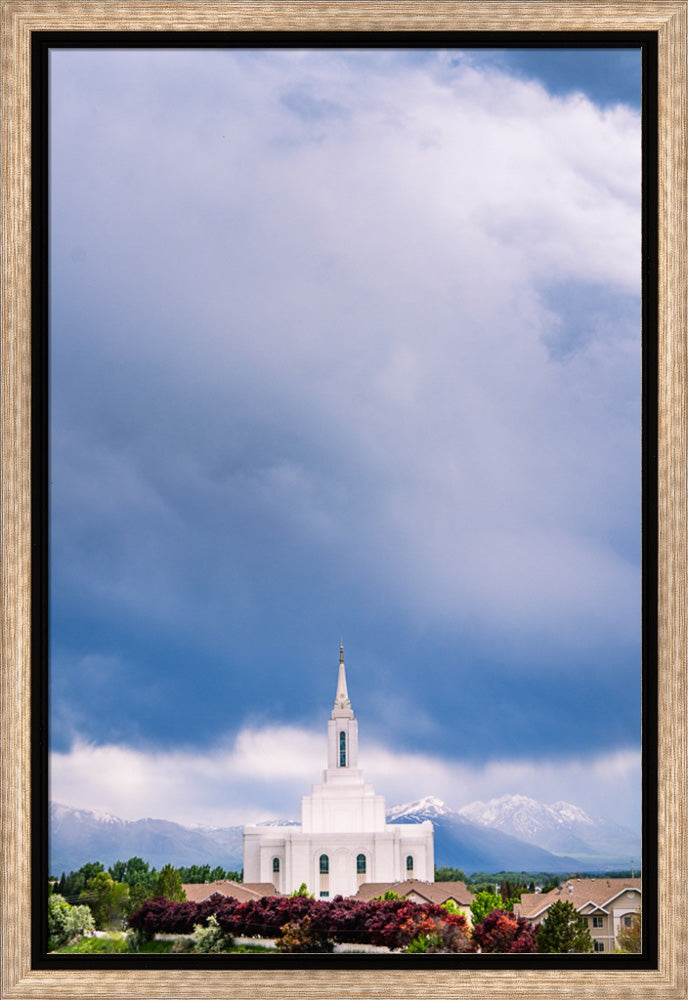 Orem Temple - Windows of Heaven - framed giclee canvas