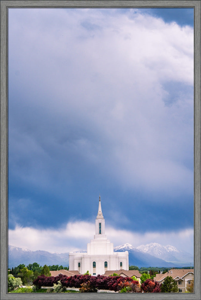 Orem Temple - Windows of Heaven - framed giclee canvas