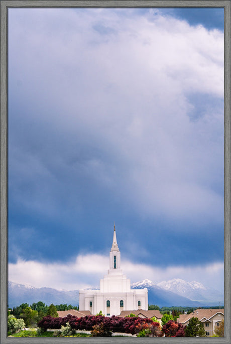 Orem Temple - Windows of Heaven - framed giclee canvas