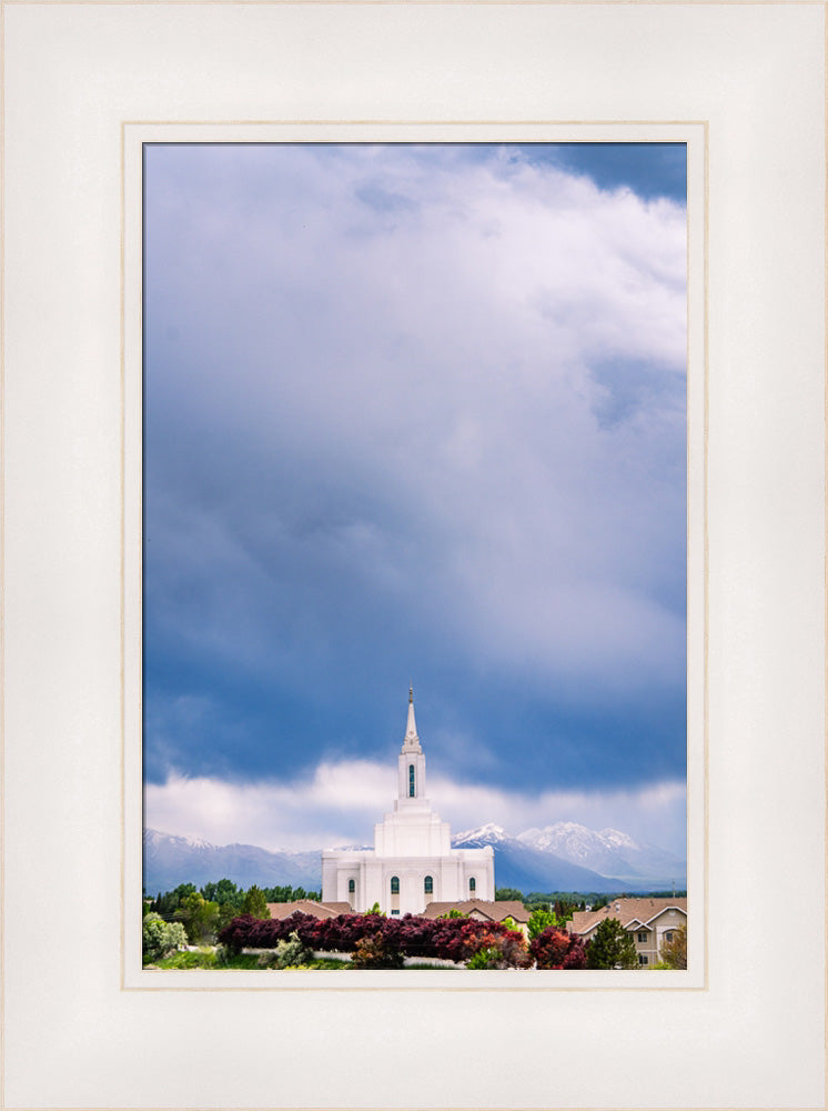 Orem Temple - Windows of Heaven - framed giclee canvas