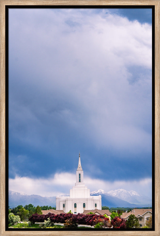 Orem Temple - Windows of Heaven - framed giclee canvas