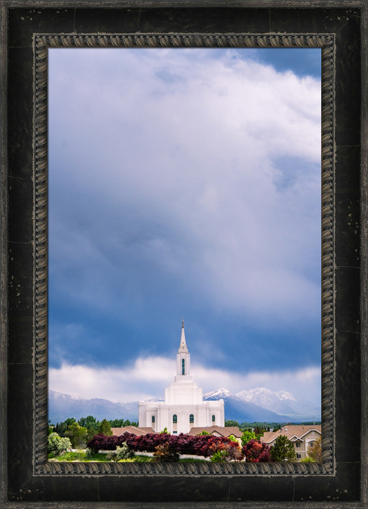 Orem Temple - Windows of Heaven - framed giclee canvas