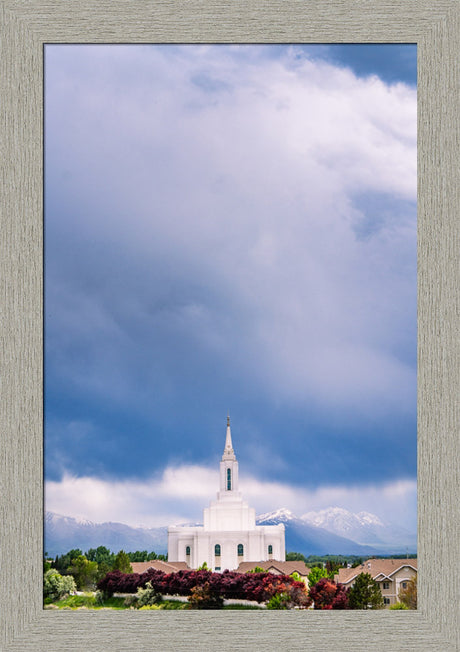 Orem Temple - Windows of Heaven - framed giclee canvas