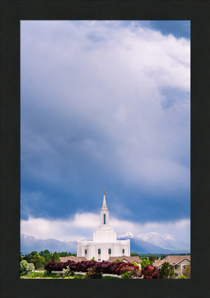 Orem Temple - Windows of Heaven - framed giclee canvas