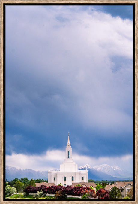 Orem Temple - Windows of Heaven - framed giclee canvas