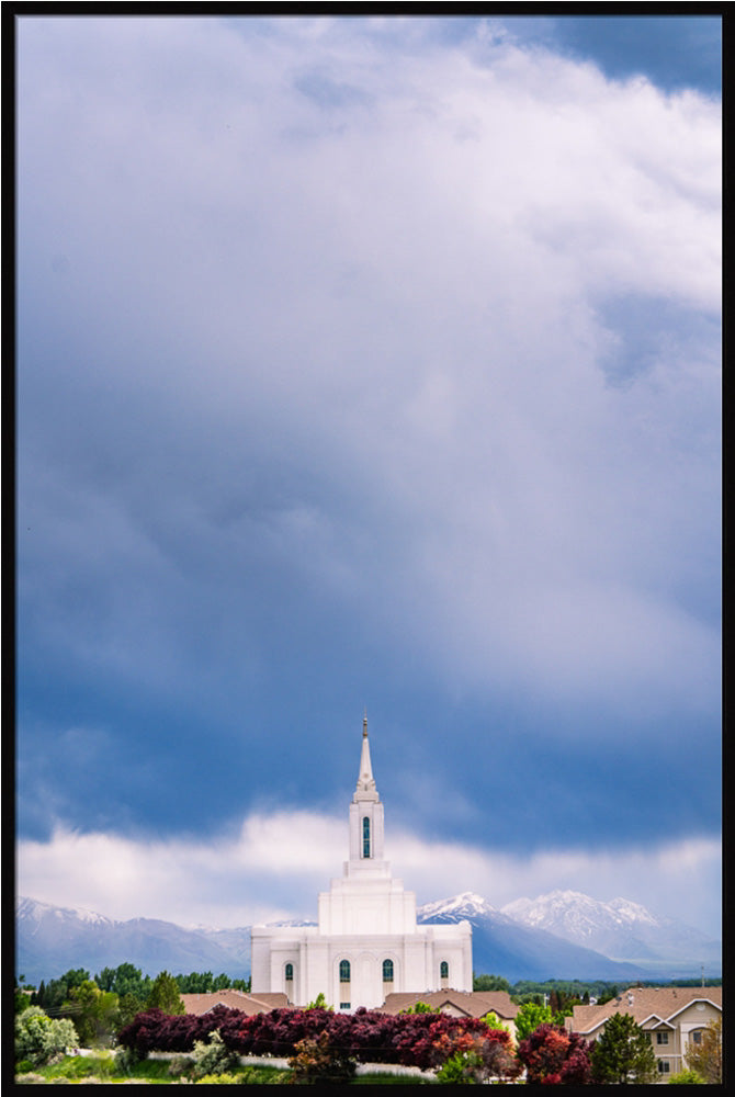 Orem Temple - Windows of Heaven - framed giclee canvas