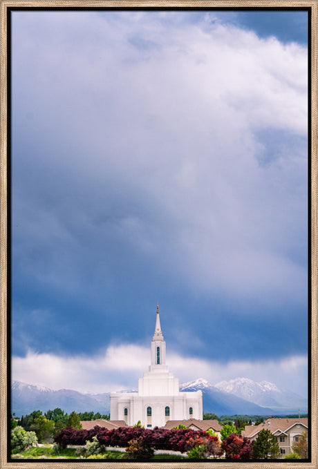 Orem Temple - Windows of Heaven - framed giclee canvas