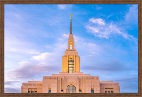 Red Cliffs Utah Temple - Pink Sky - framed giclee canvas