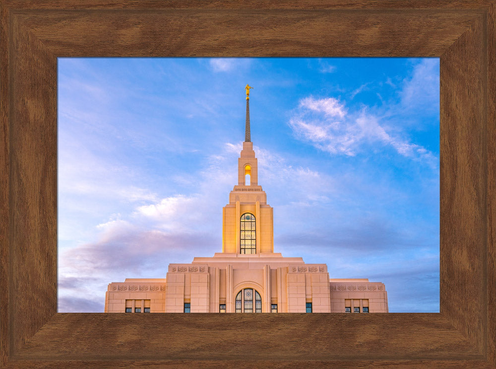 Red Cliffs Utah Temple - Pink Sky - framed giclee canvas