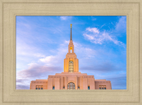 Red Cliffs Utah Temple - Pink Sky - framed giclee canvas