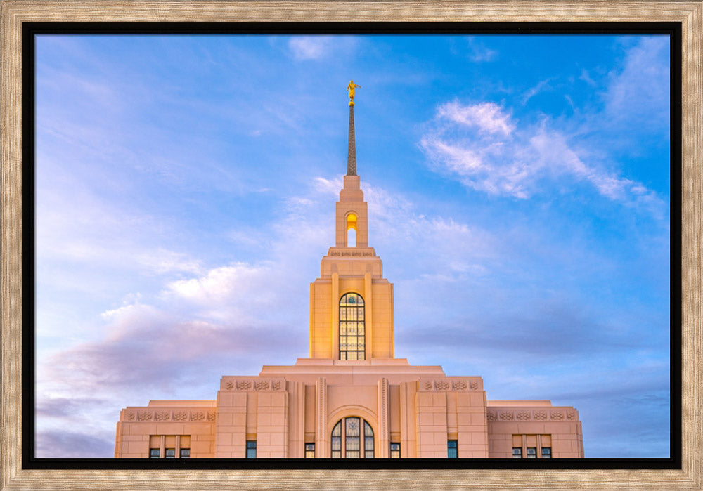 Red Cliffs Utah Temple - Pink Sky - framed giclee canvas