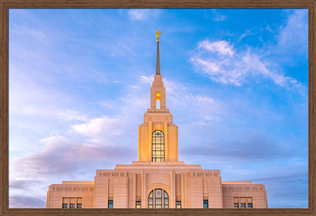 Red Cliffs Utah Temple - Pink Sky - framed giclee canvas