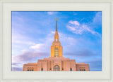 Red Cliffs Utah Temple - Pink Sky - framed giclee canvas