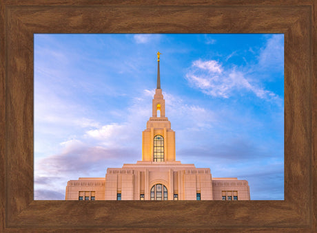 Red Cliffs Utah Temple - Pink Sky - framed giclee canvas