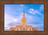 Red Cliffs Utah Temple - Pink Sky - framed giclee canvas