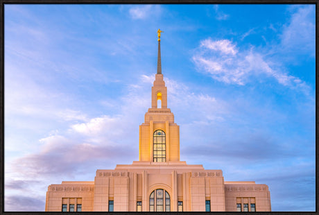 Red Cliffs Utah Temple - Pink Sky - framed giclee canvas