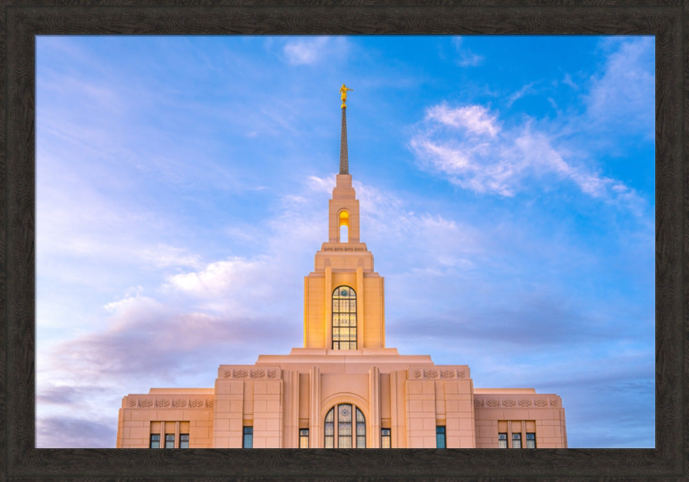 Red Cliffs Utah Temple - Pink Sky - framed giclee canvas