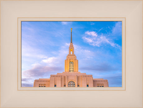 Red Cliffs Utah Temple - Pink Sky - framed giclee canvas