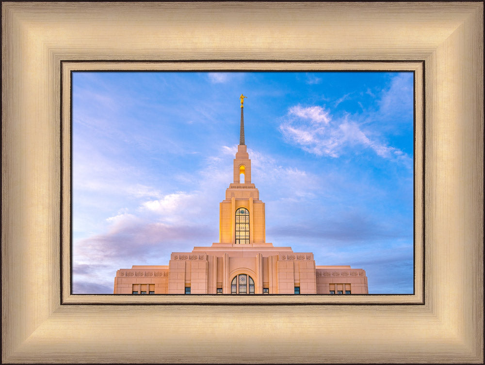 Red Cliffs Utah Temple - Pink Sky - framed giclee canvas