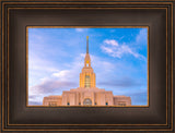 Red Cliffs Utah Temple - Pink Sky - framed giclee canvas