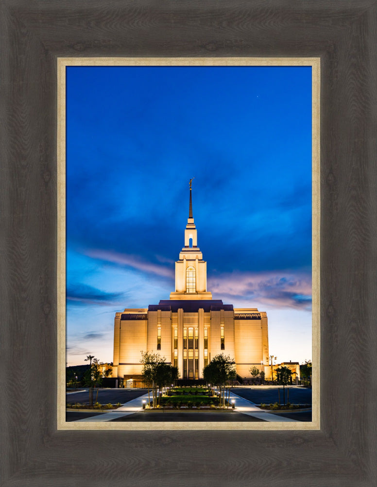 Red Cliffs Utah Temple - Evening Shadows - framed giclee canvas