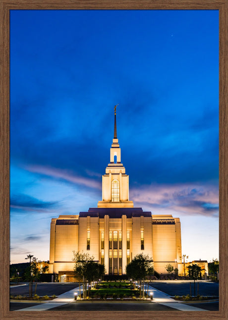 Red Cliffs Utah Temple - Evening Shadows - framed giclee canvas